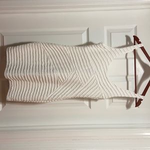 White Scoop Back Dress